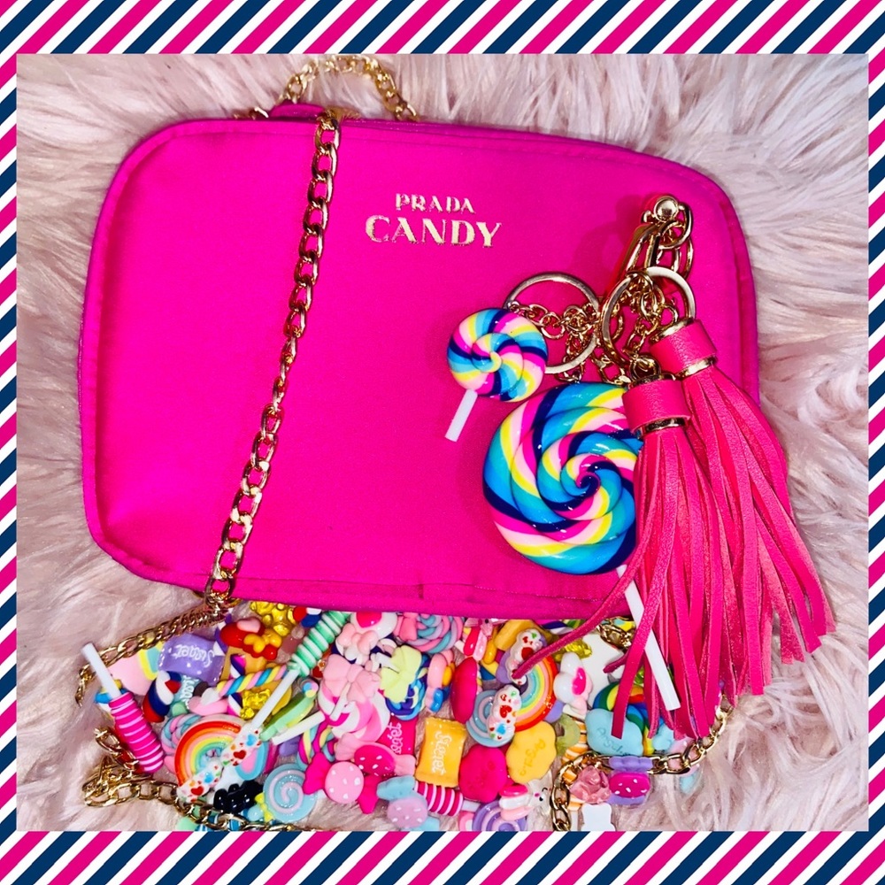 Authentic Prada Candy 🍭Cosmetic Case - Turned Into Crossbody Bag - Picture 3 of 13